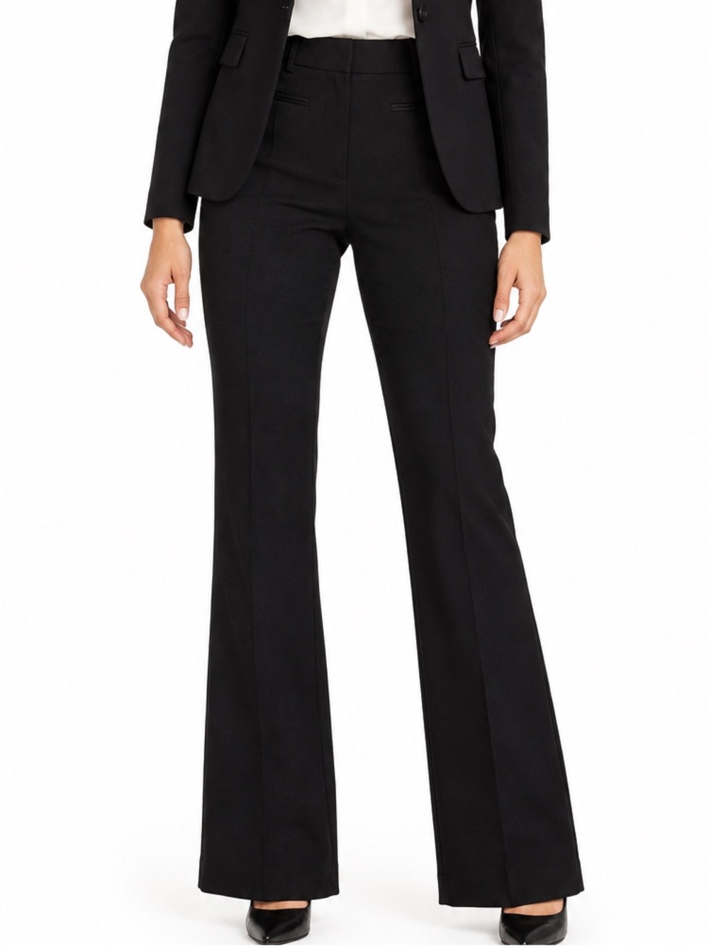 INC International Concepts Black Ponte knit Dress Pants bootcut women’s L work